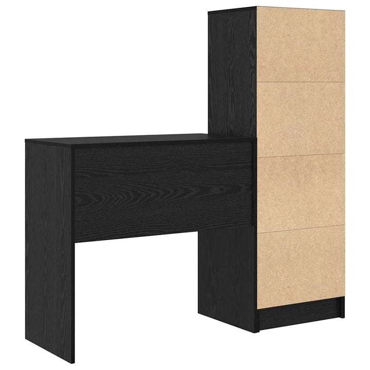 Skrivebord med opbevaring 2 pcs Sort eg 80 x 40 x 76 cm