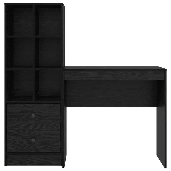 Skrivebord med opbevaring 2 pcs Sort eg 80 x 40 x 76 cm