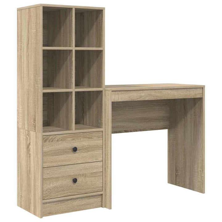 Skrivebord med opbevaring 2 pcs Sonoma eg 80 x 40 x 76 cm