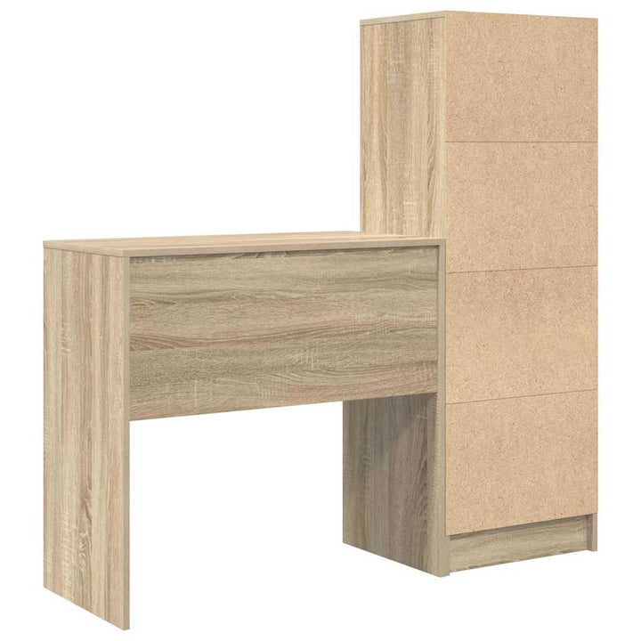 Skrivebord med opbevaring 2 pcs Sonoma eg 80 x 40 x 76 cm