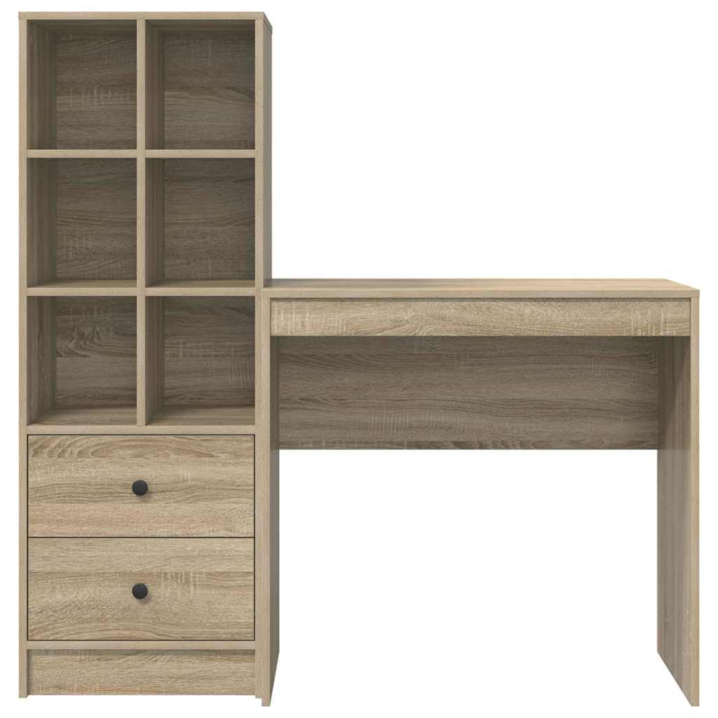 Skrivebord med opbevaring 2 pcs Sonoma eg 80 x 40 x 76 cm