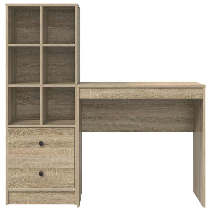 Skrivebord med opbevaring 2 pcs Sonoma eg 80 x 40 x 76 cm