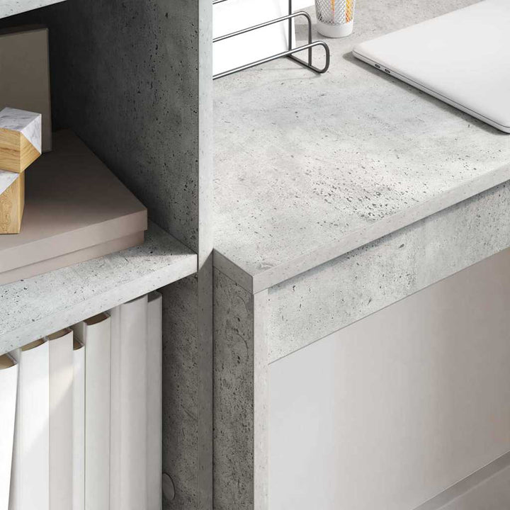 Skrivebord med opbevaring 2 pcs Beton Grå 80 x 40 x 76 cm