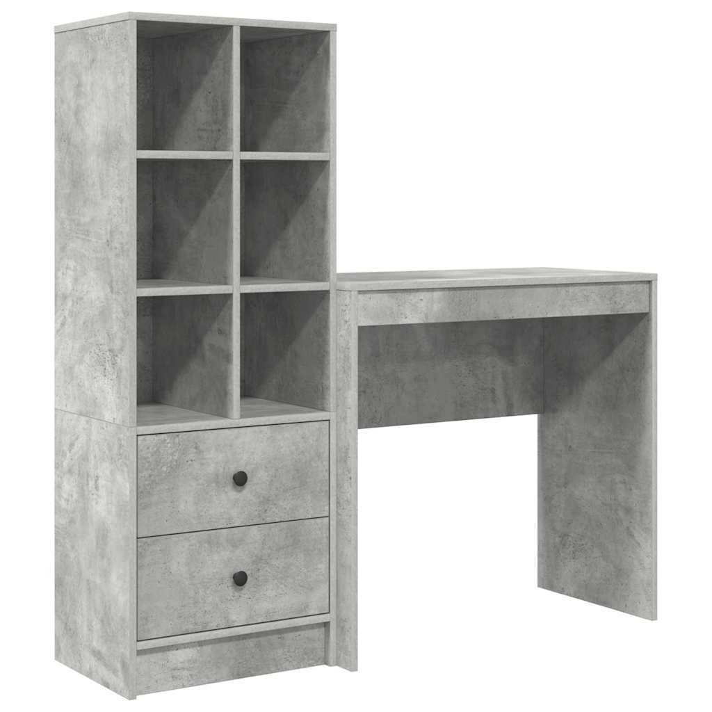Skrivebord med opbevaring 2 pcs Beton Grå 80 x 40 x 76 cm