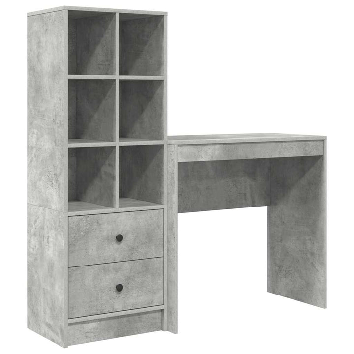 Skrivebord med opbevaring 2 pcs Beton Grå 80 x 40 x 76 cm