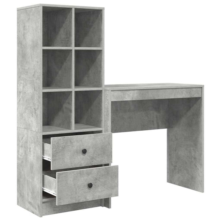 Skrivebord med opbevaring 2 pcs Beton Grå 80 x 40 x 76 cm
