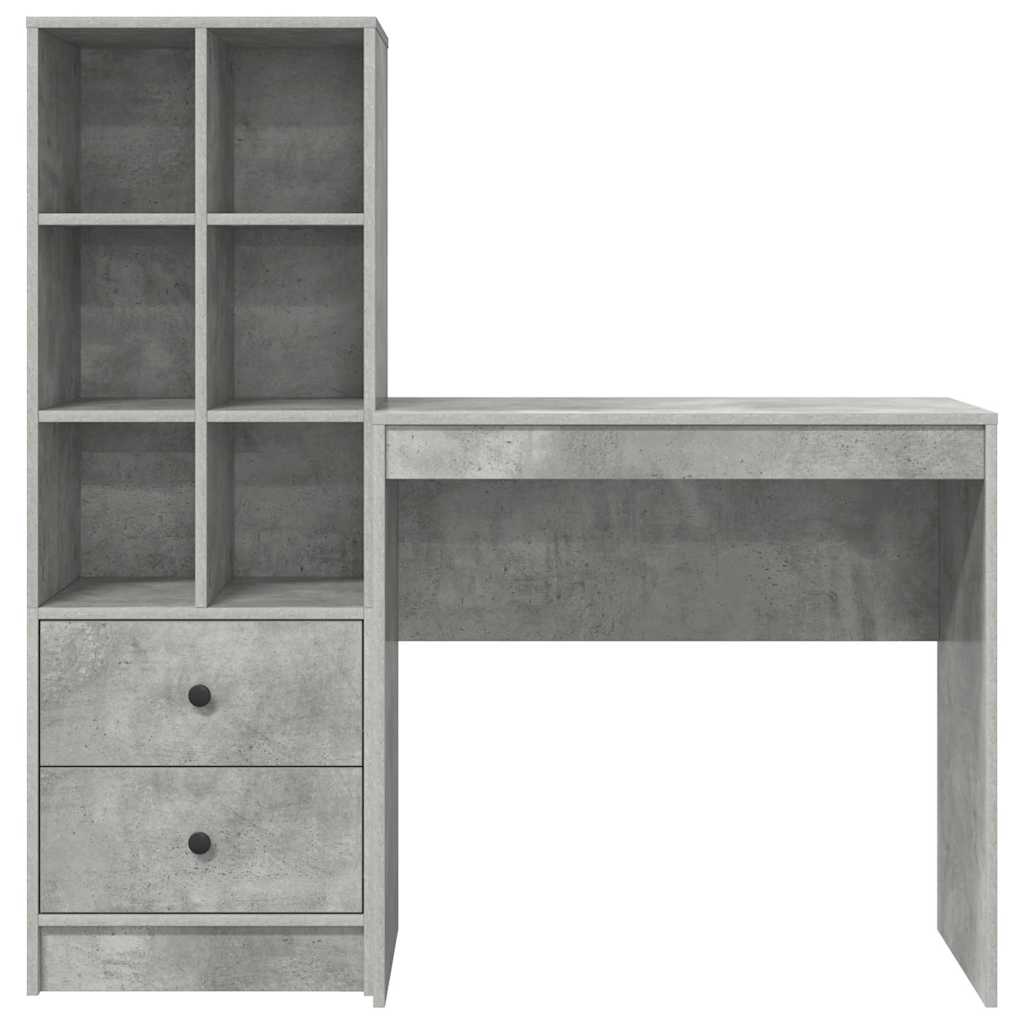 Skrivebord med opbevaring 2 pcs Beton Grå 80 x 40 x 76 cm