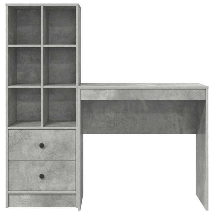 Skrivebord med opbevaring 2 pcs Beton Grå 80 x 40 x 76 cm