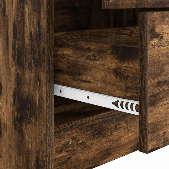 Skrivebord med opbevaring 2 pcs Røget eg 80 x 40 x 76 cm
