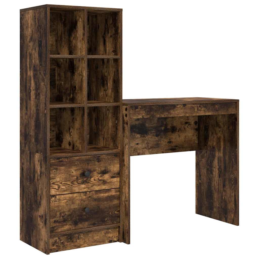 Skrivebord med opbevaring 2 pcs Røget eg 80 x 40 x 76 cm