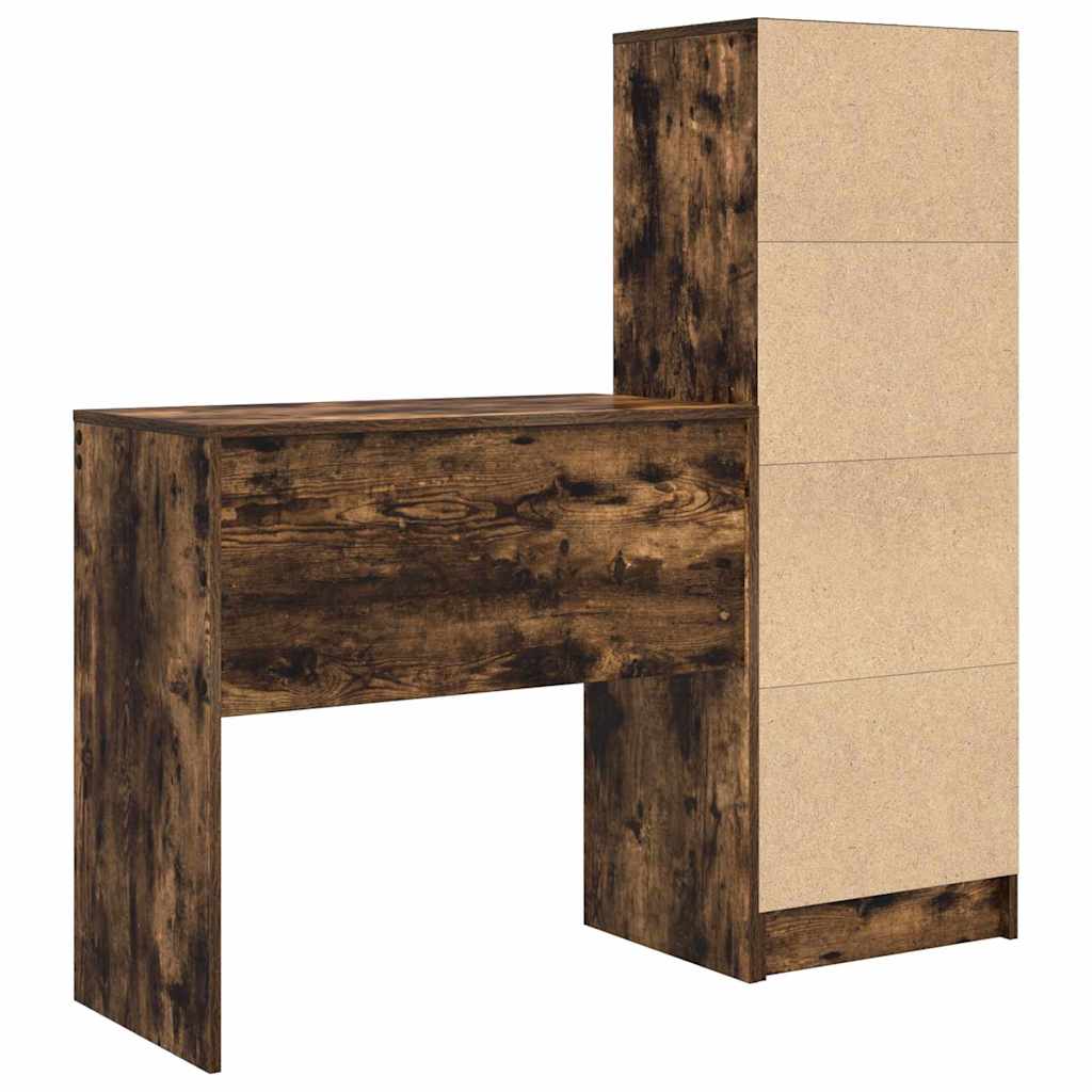 Skrivebord med opbevaring 2 pcs Røget eg 80 x 40 x 76 cm