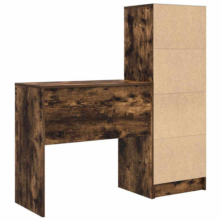 Skrivebord med opbevaring 2 pcs Røget eg 80 x 40 x 76 cm