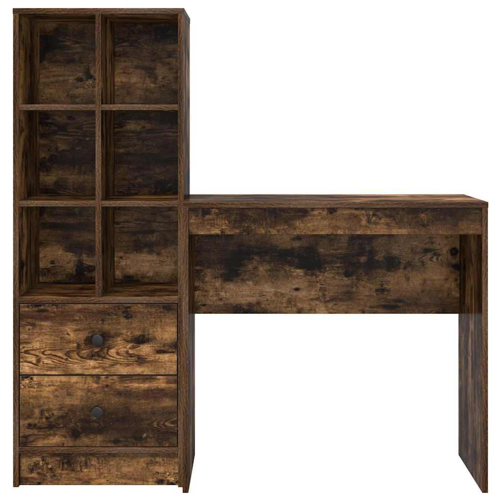Skrivebord med opbevaring 2 pcs Røget eg 80 x 40 x 76 cm
