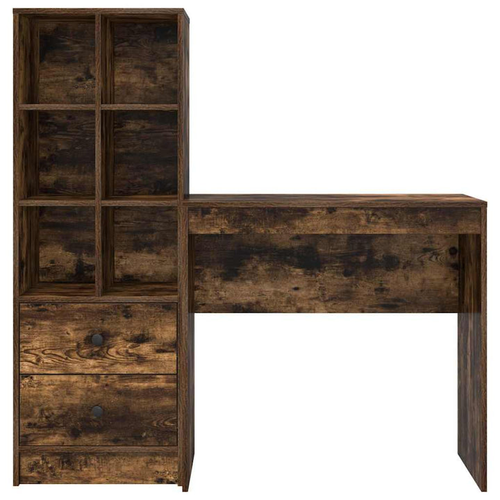 Skrivebord med opbevaring 2 pcs Røget eg 80 x 40 x 76 cm