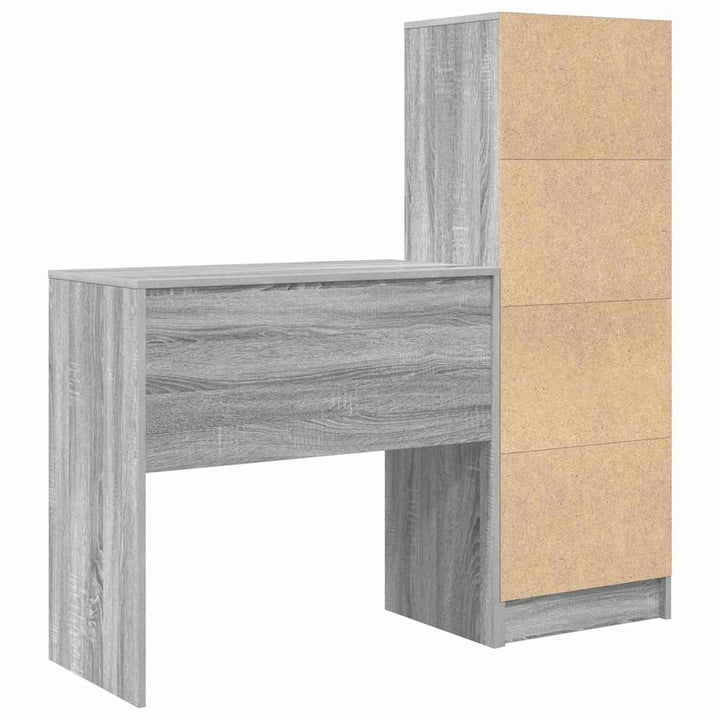Skrivebord med opbevaring 2 pcs Grå sonoma-eg 80 x 40 x 76 cm