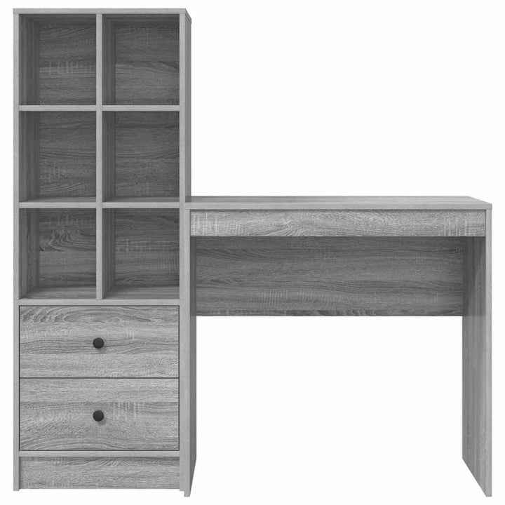 Skrivebord med opbevaring 2 pcs Grå sonoma-eg 80 x 40 x 76 cm