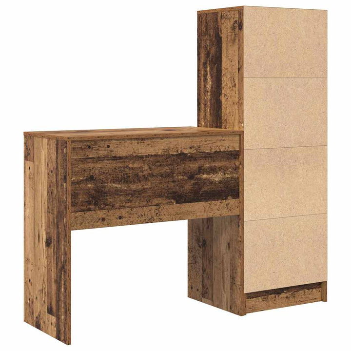 Skrivebord med opbevaring 2 pcs Gammelt træ 80 x 40 x 76 cm