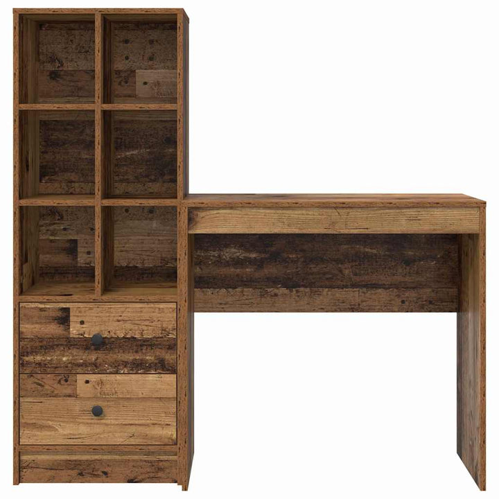 Skrivebord med opbevaring 2 pcs Gammelt træ 80 x 40 x 76 cm