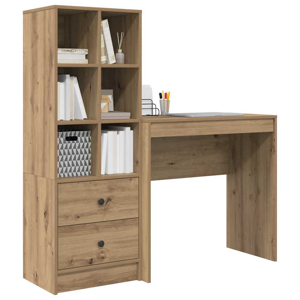 Skrivebord med opbevaring 2 pcs artisan eg 80 x 40 x 76 cm