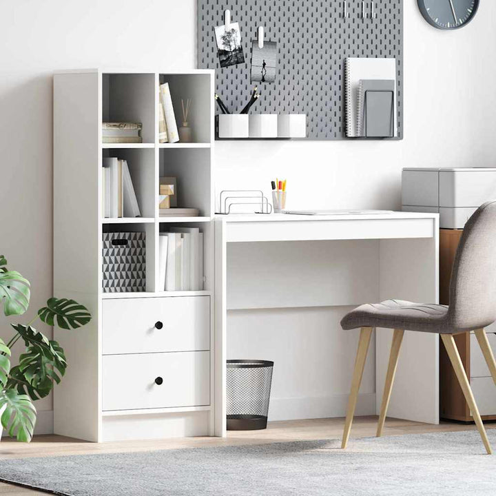 Skrivebord med opbevaring med skuffe 2 pcs Hvid 90 x 40 x 76 cm