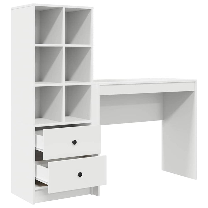 Skrivebord med opbevaring med skuffe 2 pcs Hvid 90 x 40 x 76 cm