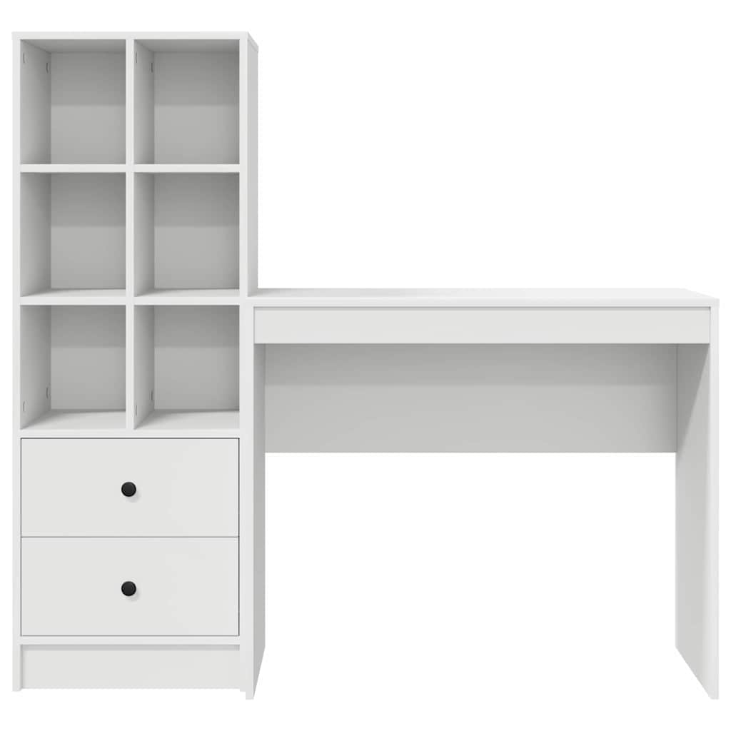 Skrivebord med opbevaring med skuffe 2 pcs Hvid 90 x 40 x 76 cm