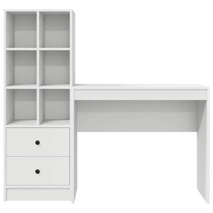Skrivebord med opbevaring med skuffe 2 pcs Hvid 90 x 40 x 76 cm