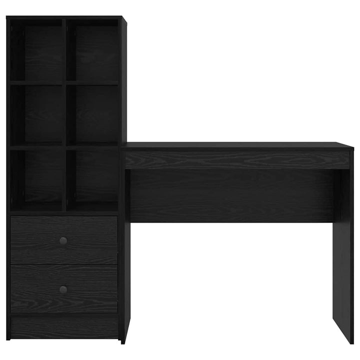Skrivebord med opbevaring 2 pcs Sort eg 90 x 40 x 76 cm