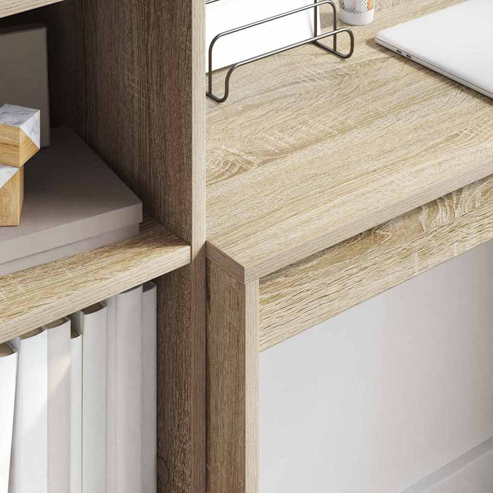 Skrivebord med opbevaring 2 pcs Sonoma eg 90 x 40 x 76 cm
