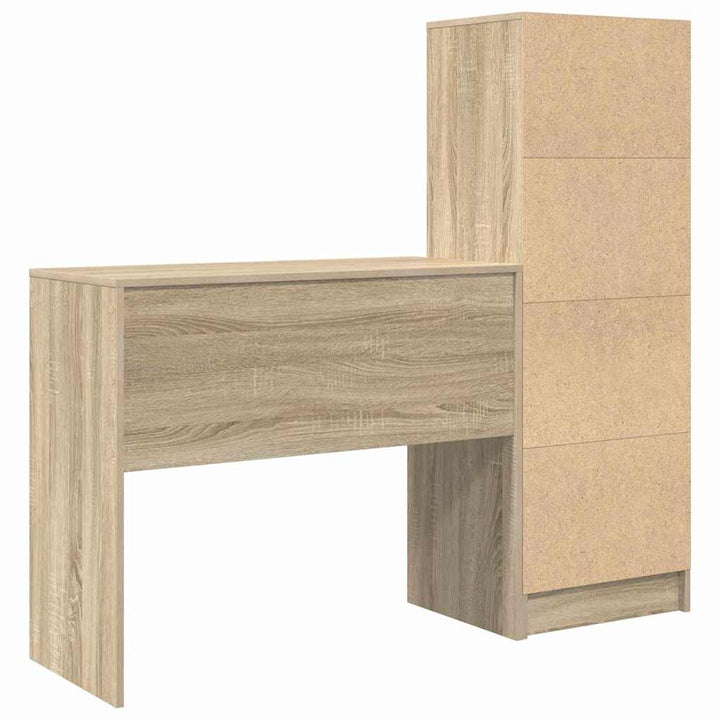 Skrivebord med opbevaring 2 pcs Sonoma eg 90 x 40 x 76 cm