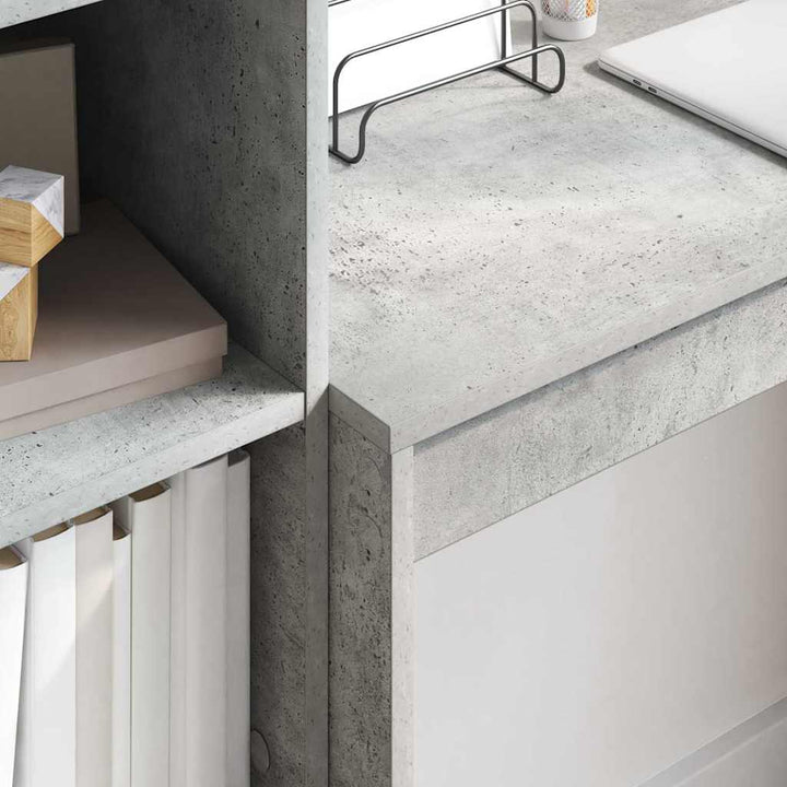 Skrivebord med opbevaring 2 pcs Beton Grå 90 x 40 x 76 cm