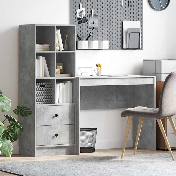 Skrivebord med opbevaring 2 pcs Beton Grå 90 x 40 x 76 cm