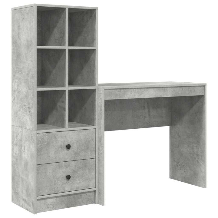 Skrivebord med opbevaring 2 pcs Beton Grå 90 x 40 x 76 cm