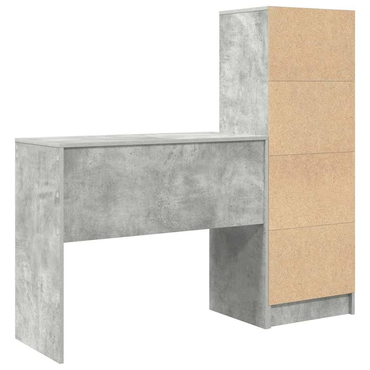 Skrivebord med opbevaring 2 pcs Beton Grå 90 x 40 x 76 cm