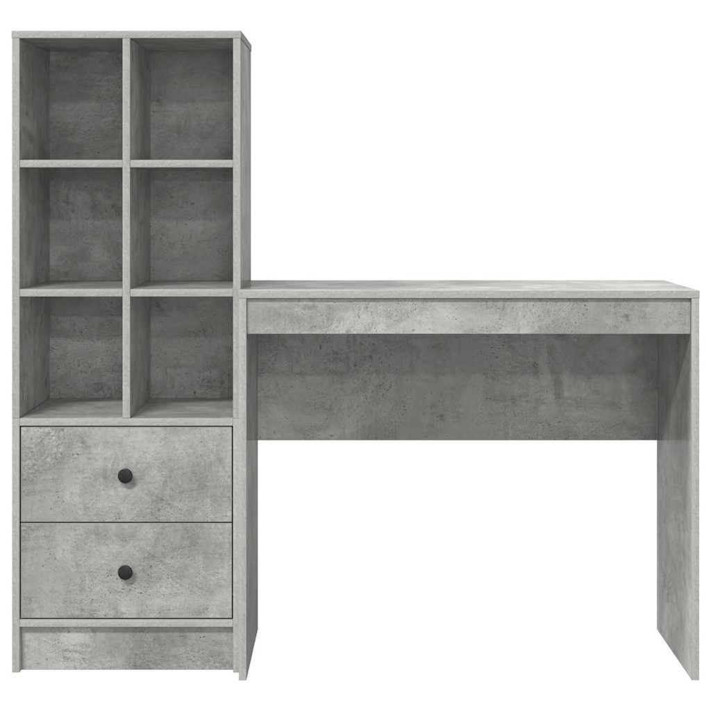 Skrivebord med opbevaring 2 pcs Beton Grå 90 x 40 x 76 cm