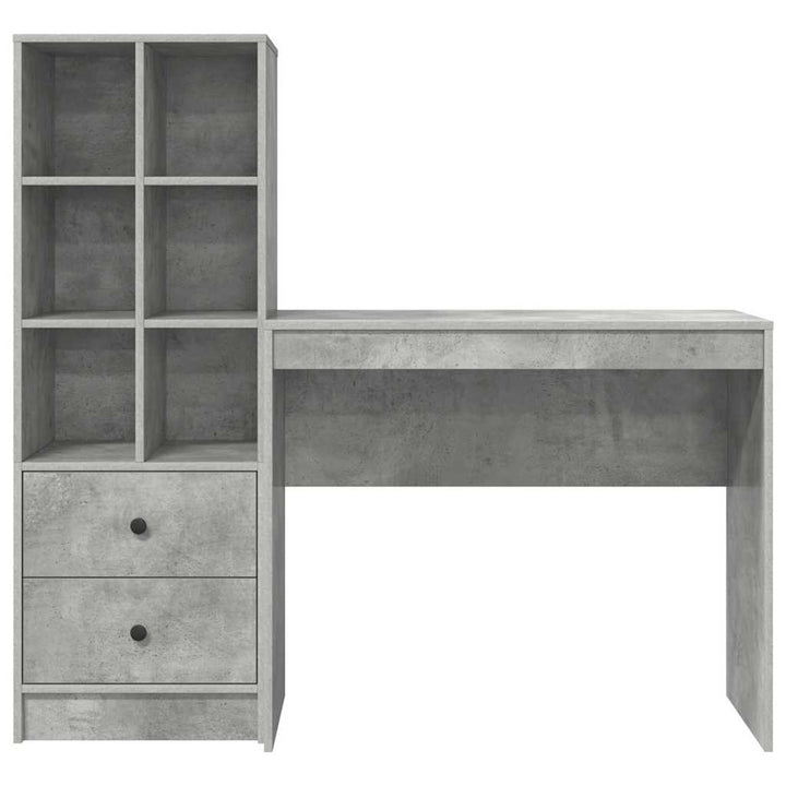 Skrivebord med opbevaring 2 pcs Beton Grå 90 x 40 x 76 cm