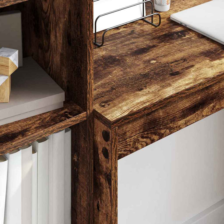 Skrivebord med opbevaring 2 pcs Røget eg 90 x 40 x 76 cm