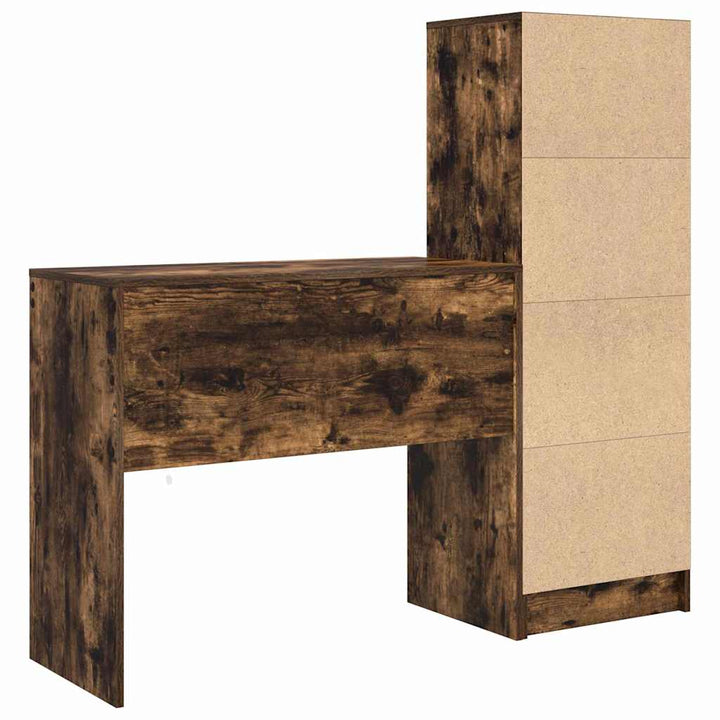 Skrivebord med opbevaring 2 pcs Røget eg 90 x 40 x 76 cm