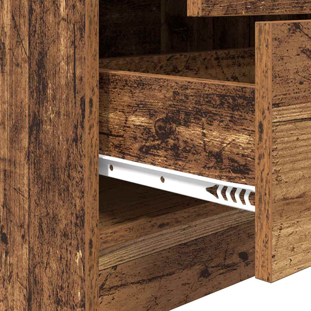 Skrivebord med opbevaring 2 pcs Gammelt træ 90 x 40 x 76 cm