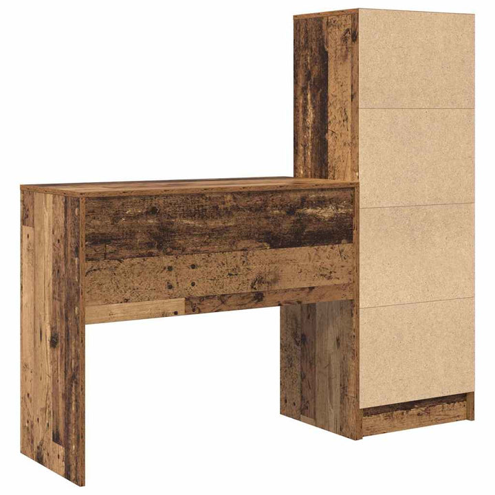 Skrivebord med opbevaring 2 pcs Gammelt træ 90 x 40 x 76 cm