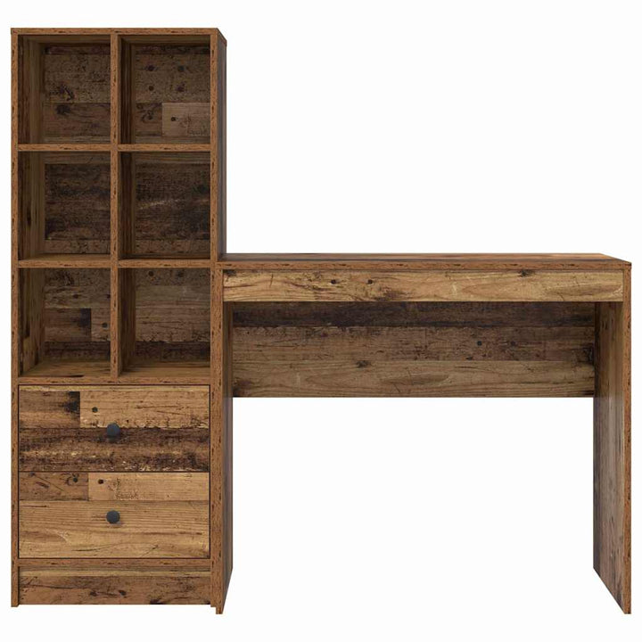 Skrivebord med opbevaring 2 pcs Gammelt træ 90 x 40 x 76 cm