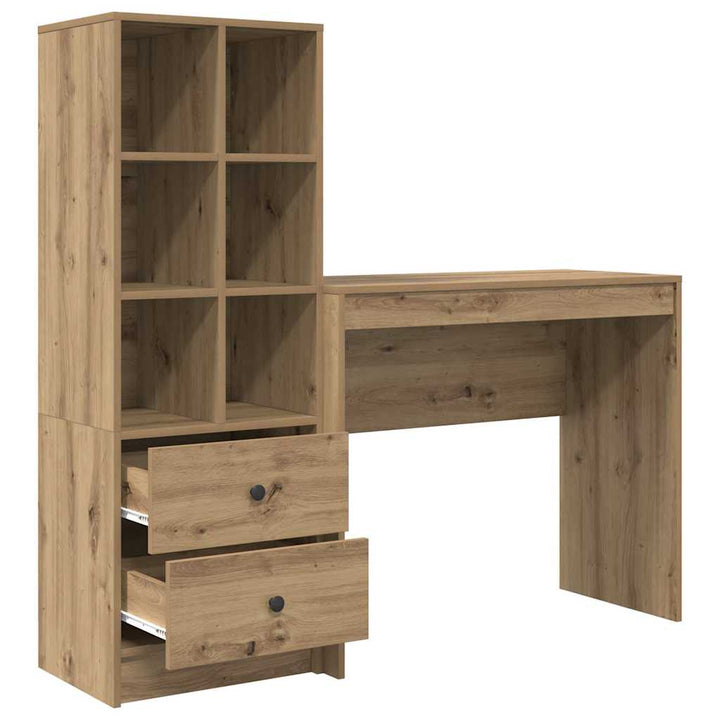 Skrivebord med opbevaring 2 pcs artisan eg 90 x 40 x 76 cm