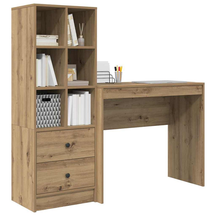 Skrivebord med opbevaring 2 pcs artisan eg 90 x 40 x 76 cm