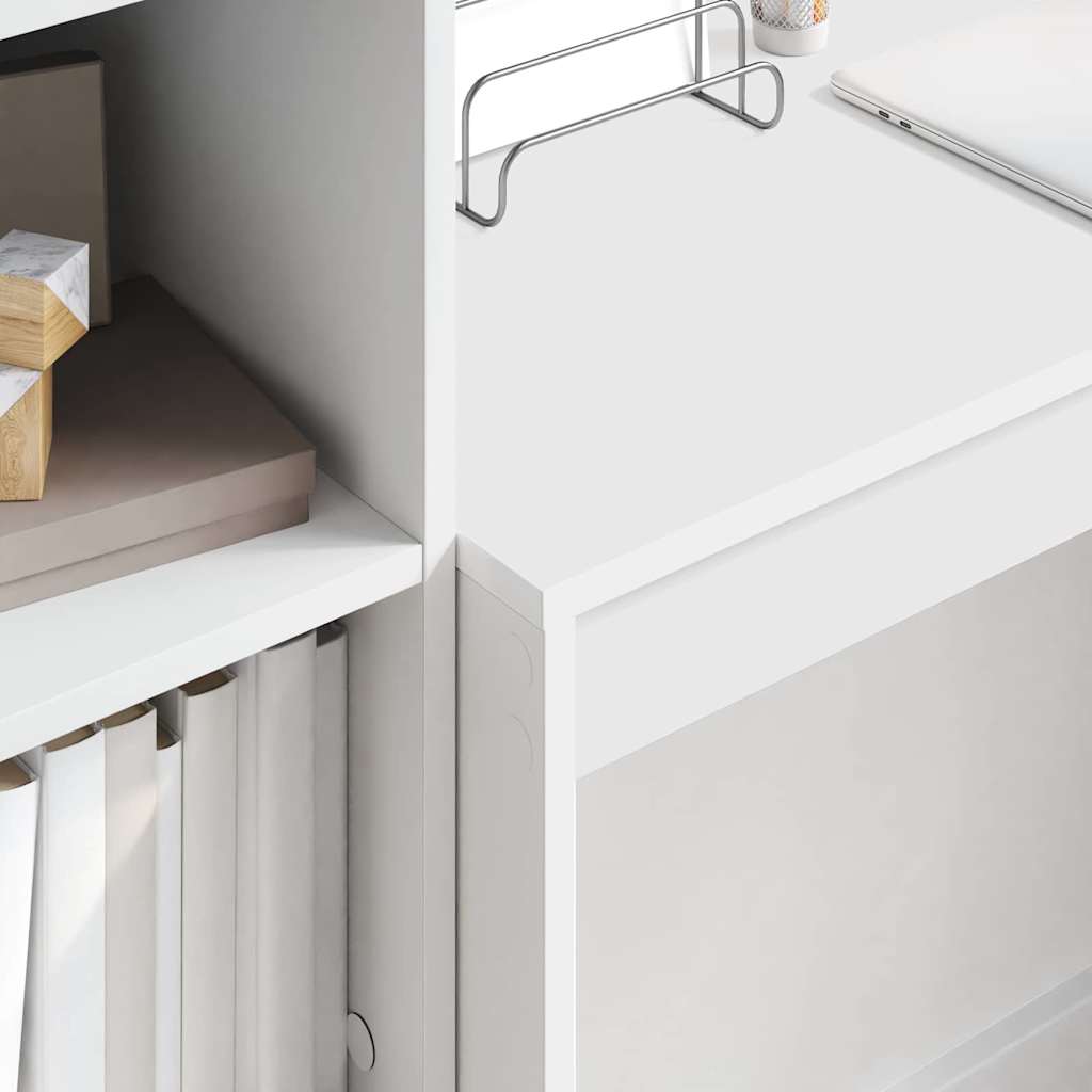 Skrivebord med opbevaring med hylde 2 pcs Hvid 100 x 40 x 76 cm