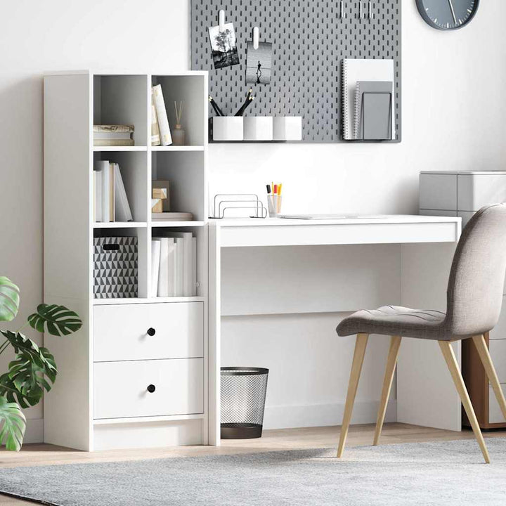 Skrivebord med opbevaring med hylde 2 pcs Hvid 100 x 40 x 76 cm