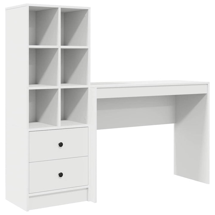 Skrivebord med opbevaring med hylde 2 pcs Hvid 100 x 40 x 76 cm