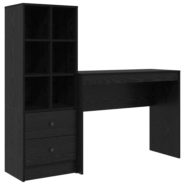 Skrivebord med opbevaring 2 pcs Sort eg 100 x 40 x 76 cm