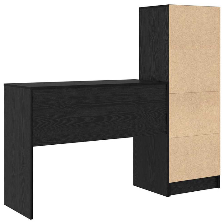 Skrivebord med opbevaring 2 pcs Sort eg 100 x 40 x 76 cm