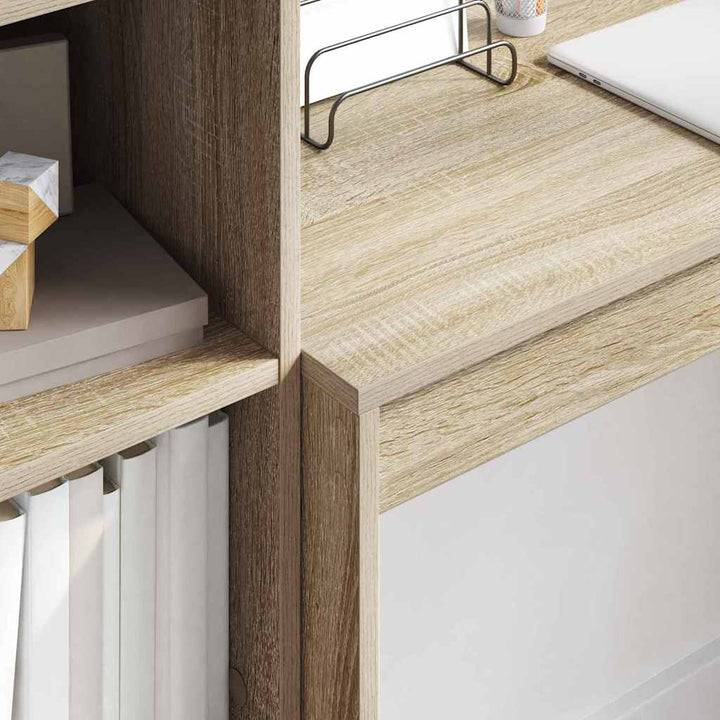 Skrivebord med opbevaring 2 pcs Sonoma eg 100 x 40 x 76 cm