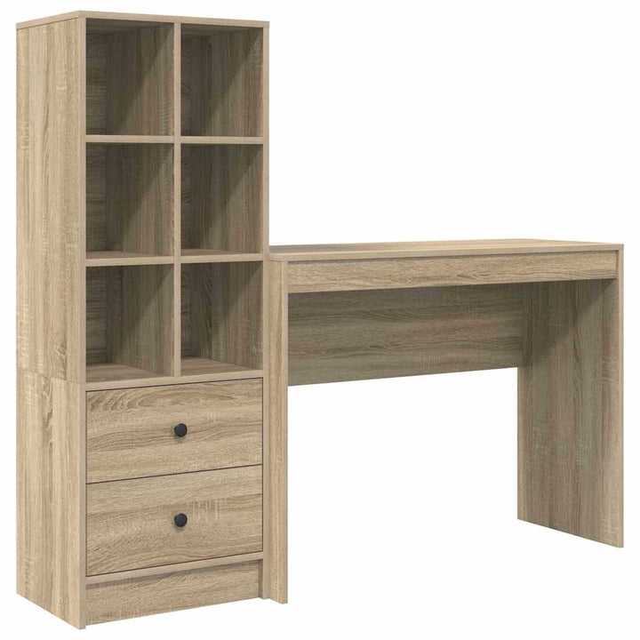 Skrivebord med opbevaring 2 pcs Sonoma eg 100 x 40 x 76 cm